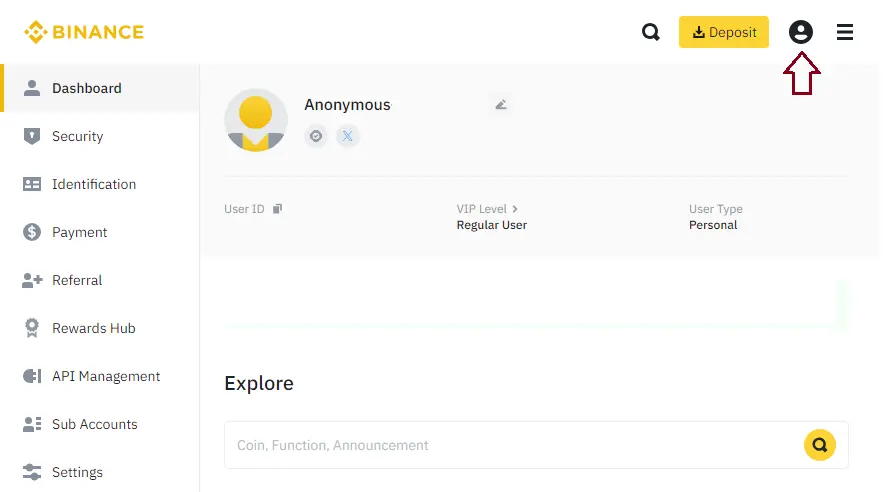 Binance account