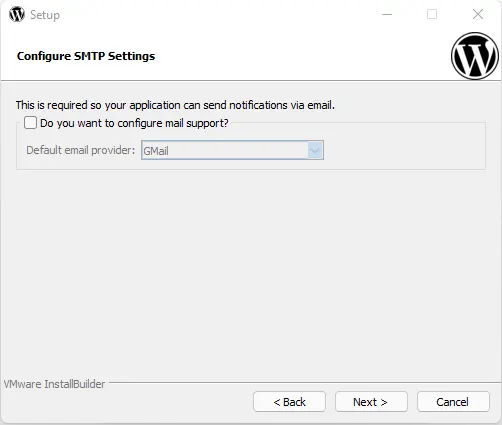 Bitnami WordPress SMTP settings