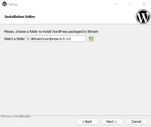Bitnami WordPress installation folder