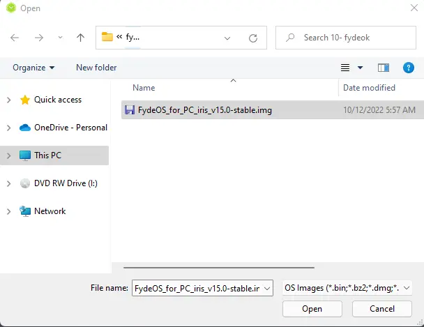Browse fydeOS img file