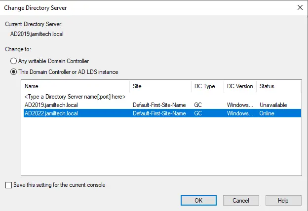 Change directory server