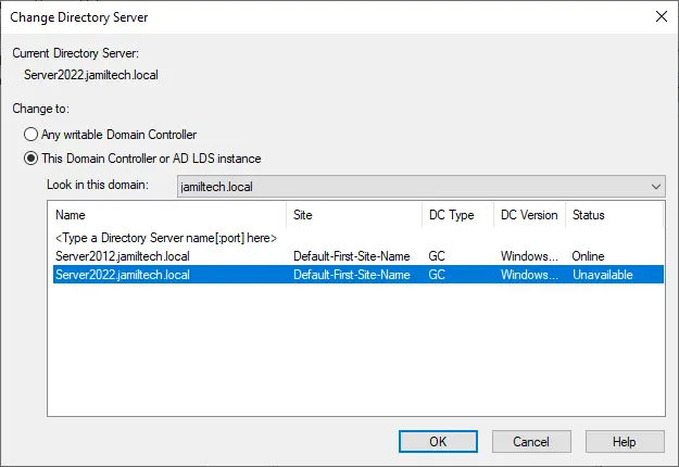 Change directory server