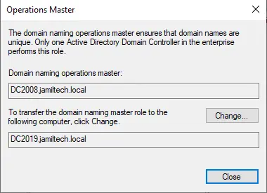 Change operation master role