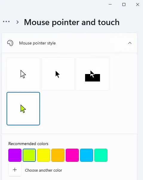 Change other color mouse pointer