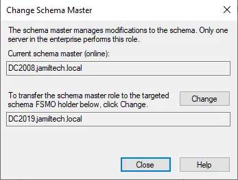 Change schema master role