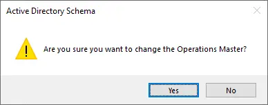 Change the schema master role warning