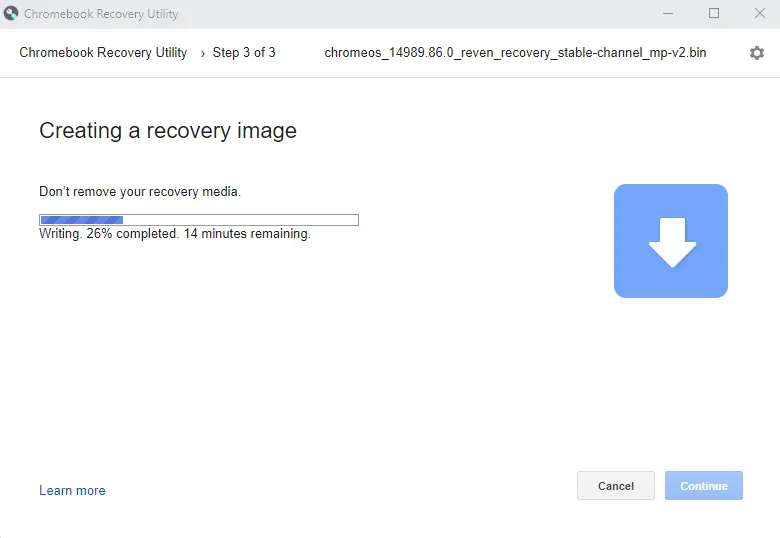 Chrome OS creating a recovery image