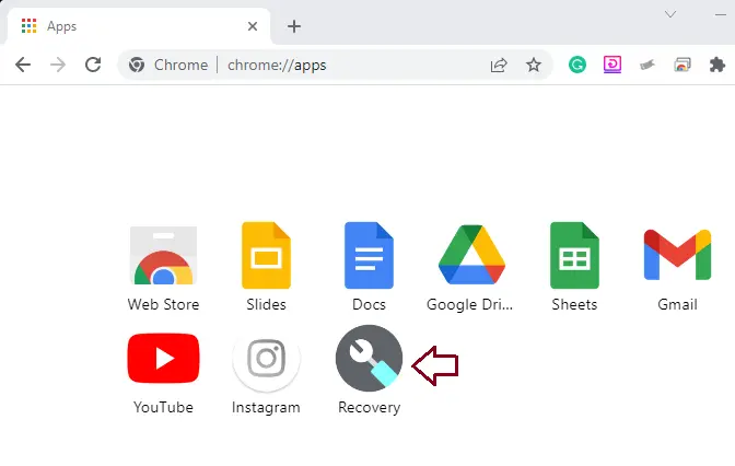 Chrome recovery app