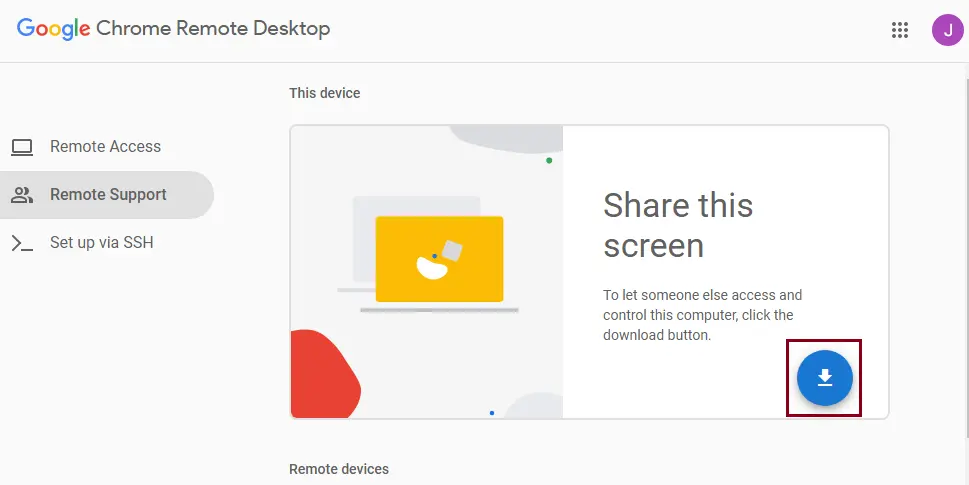 Chrome remote share this screen