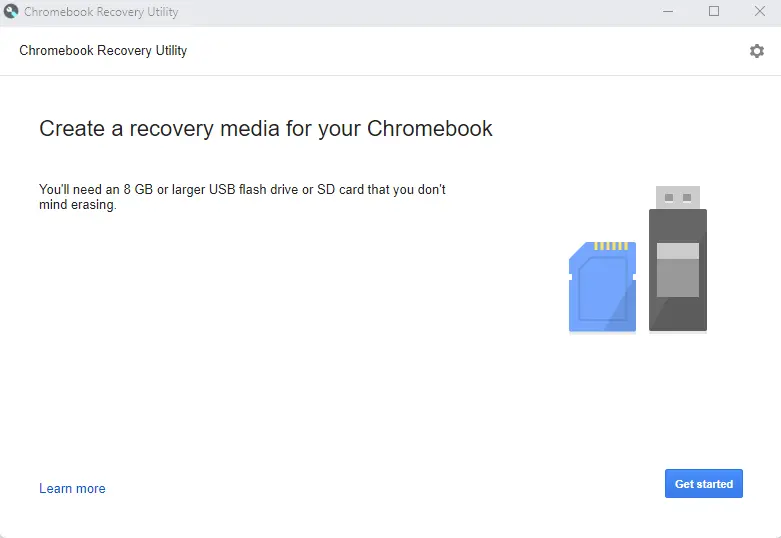 Chromebook recovery utility