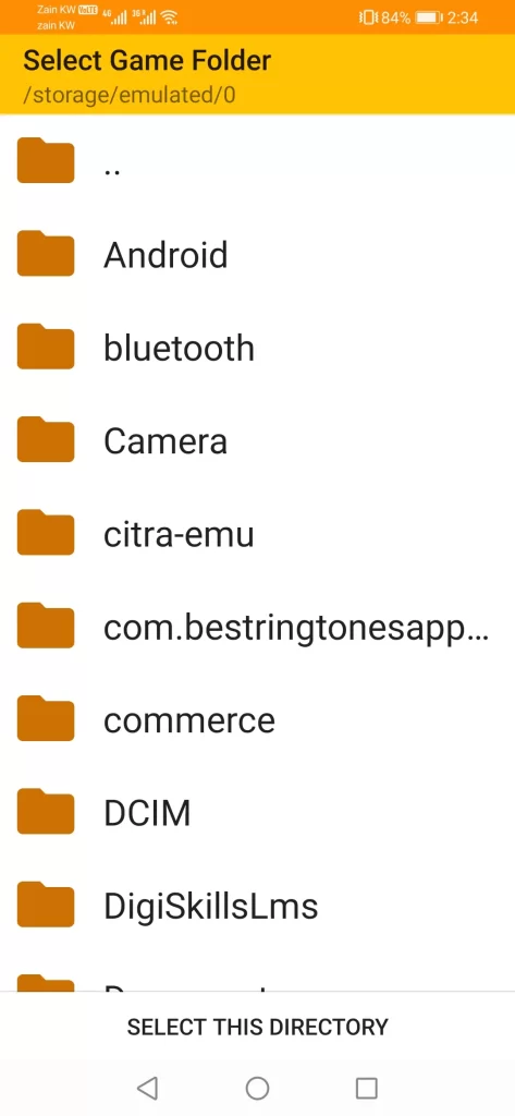 Citra Android select game folder