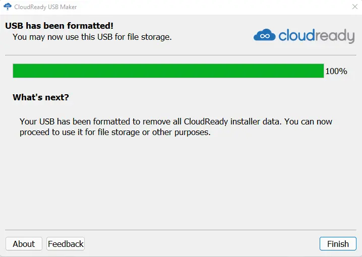 Cloudready USB created