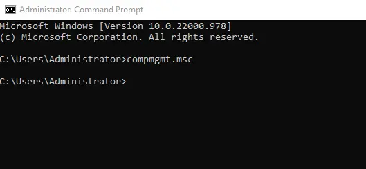 Command prompt mmc compmgmt.msc