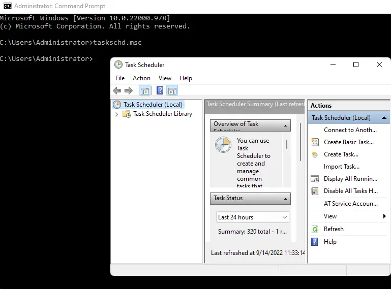 Command prompt taskschd.msc