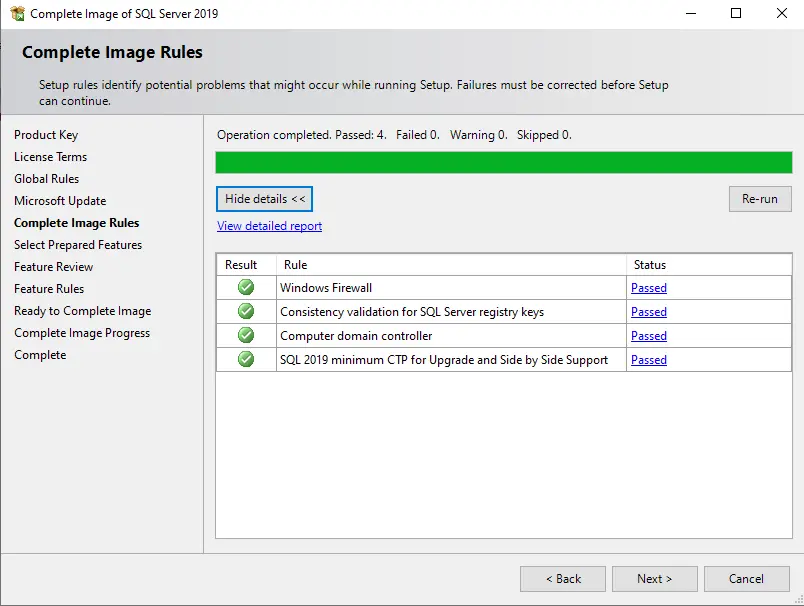 Complete image rules SQL