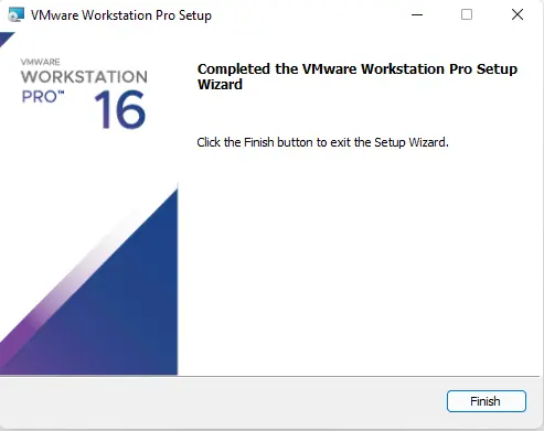 Completed VMware Workstation Pro setup