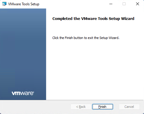 Completed the VMware tools setup