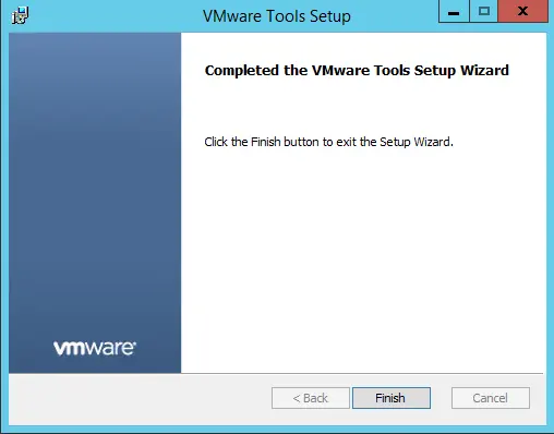 Completed the vmware tools setup