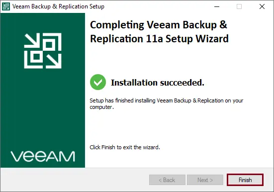 Completing Veeam backup & replication