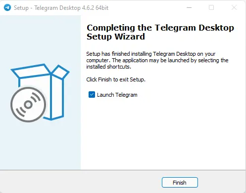Completing telegram desktop setup