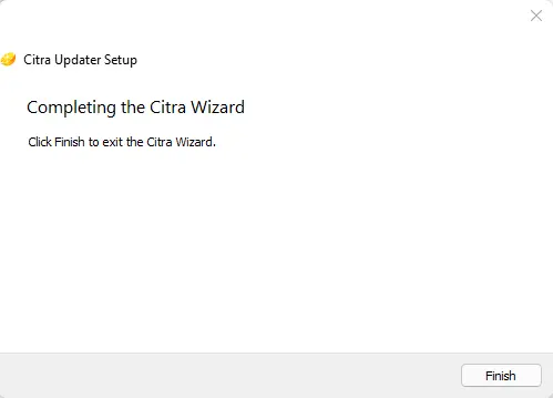 Completing the Citra wizard