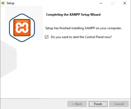 Completing the XAMPP setup