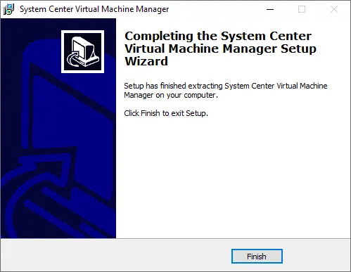 Completing the system center setup