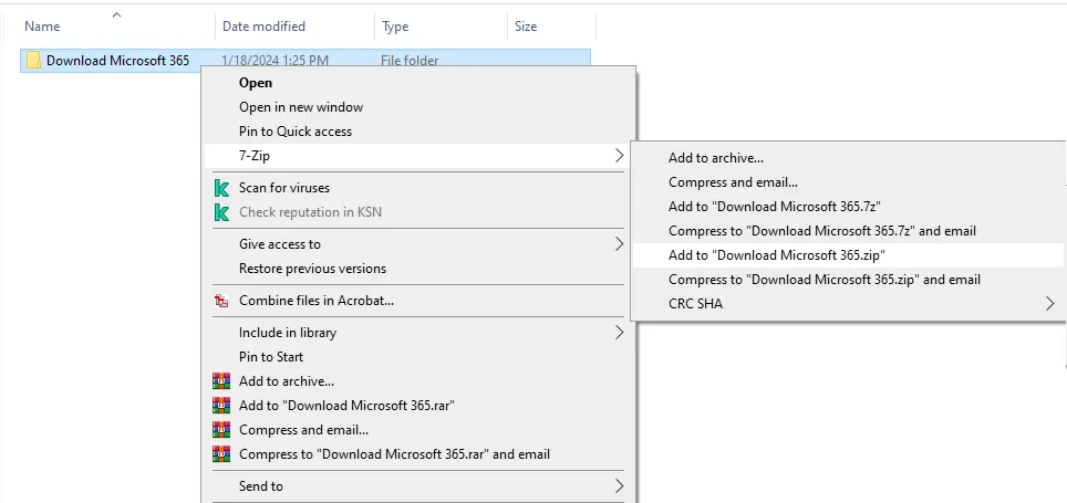 Compressed Files with 7-Zip