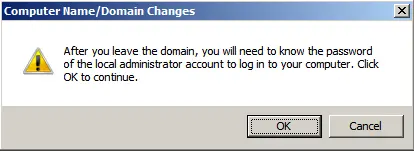 Computer name/domain change