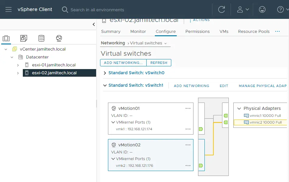 Configuration Multi-NIC vMotion