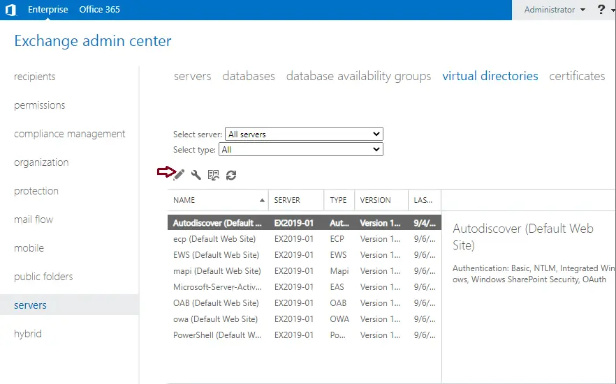 Configure Autodiscover virtual directory url