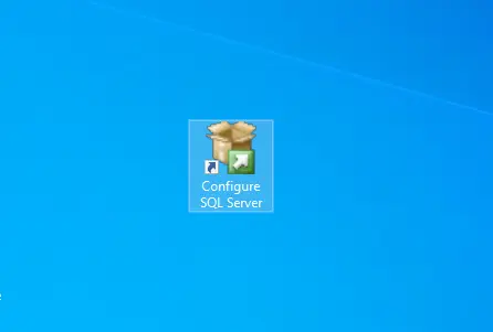 Configure SQL server shortcut