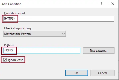 Configure matching rule add condition