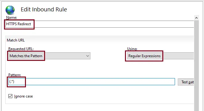 Configure matching rule