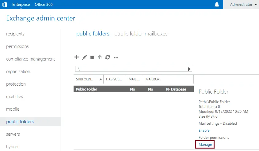 Configure public folder