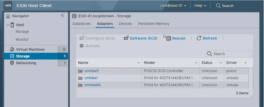 Configure software iSCSI adapters