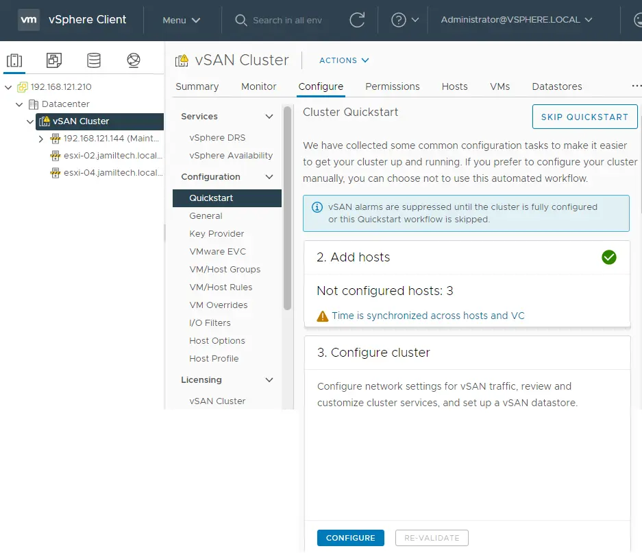 Configure cluster use distributed switch