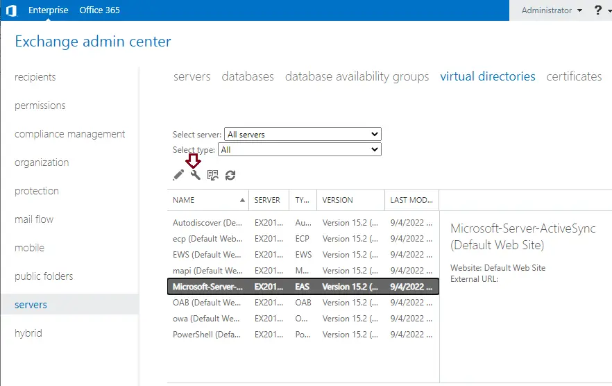 Configure virtual directories in Exchange 2019