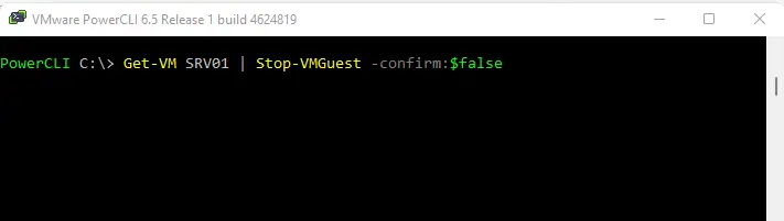 Confirm:false PowerCLI command