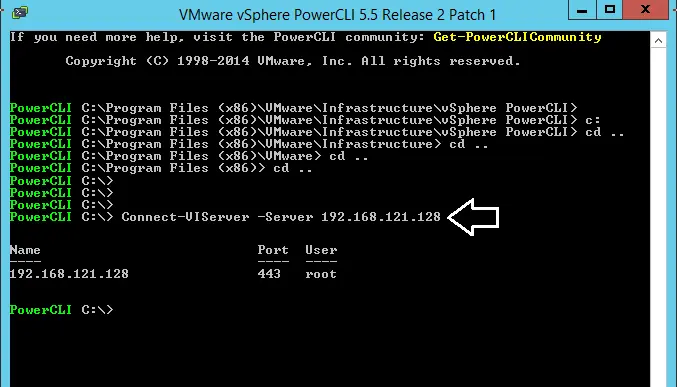 Connect-VIServer PowerCLI command