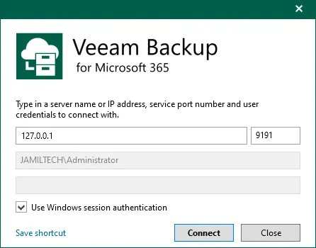 Connect Veeam backup for Microsoft 365