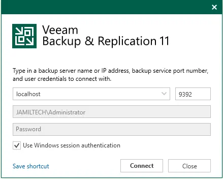 Connect Veeam backup