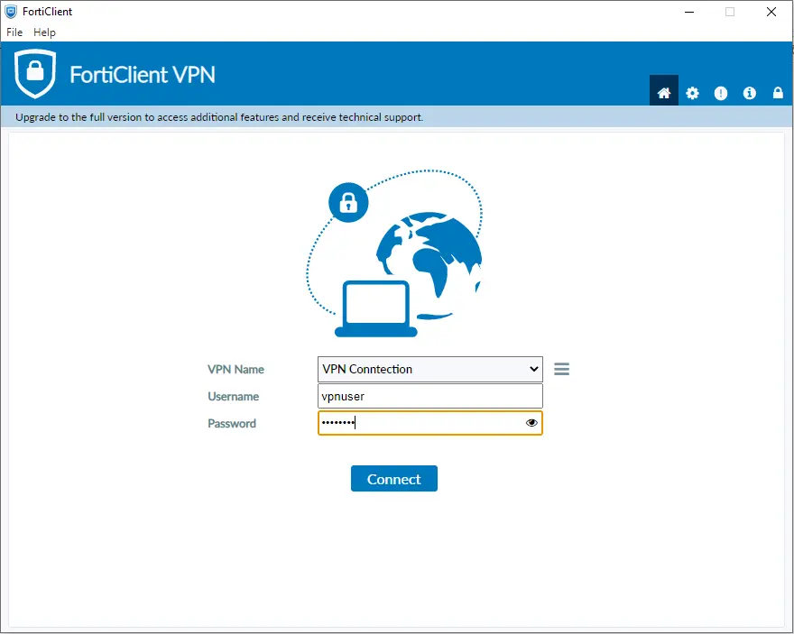 Connect forticlient VPN