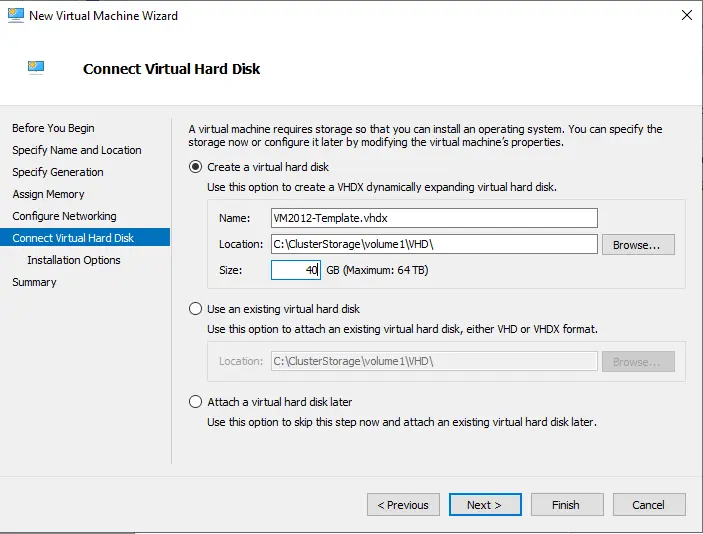 Connect virtual hard disk