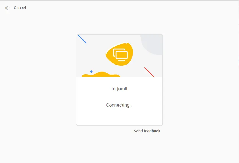 Connecting Chrome remote desktop