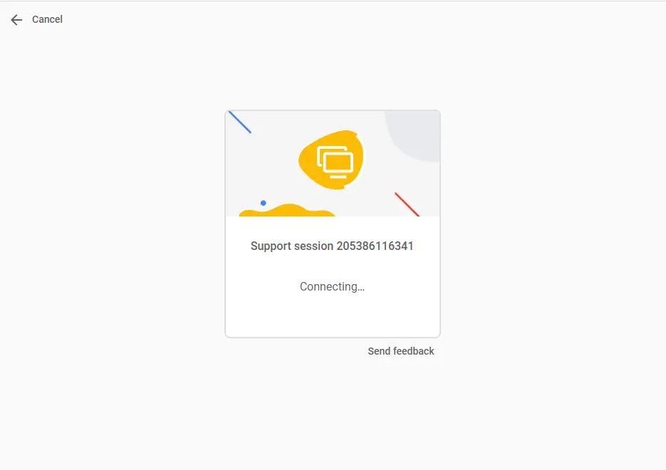 Connecting Chrome support session