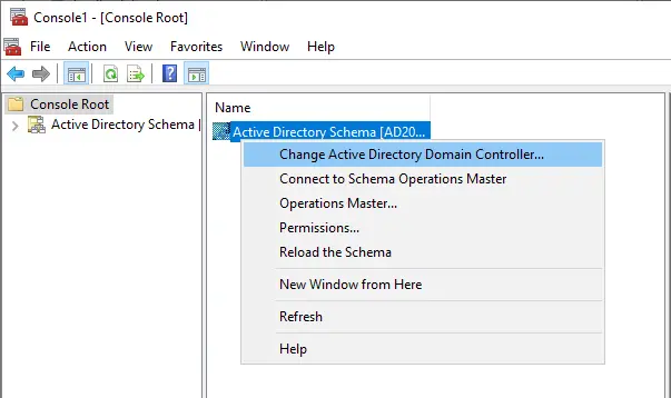 Console root change active directory