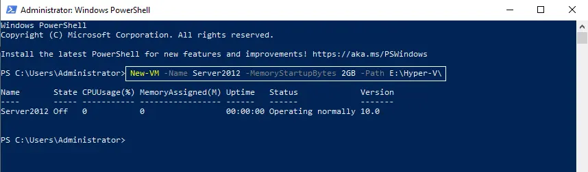 Create Hyper-V Virtual Machine with PowerShell