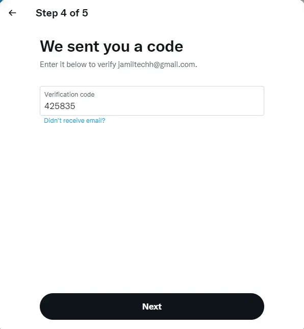 Create-Twitter-account-enter-code