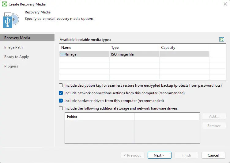 Create Veeam recovery media